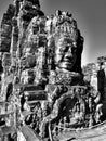 Faces of Lokesvara in Bayon Royalty Free Stock Photo