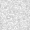 Faces of people - seamless background