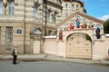 The faces of the saints on the gates of the Church.