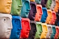 Faces, sculpture in Aveiro, Portugal Royalty Free Stock Photo