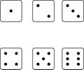 Faces of set of dice Royalty Free Stock Photo