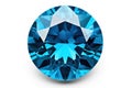 faceted blue sapphire, png file of isolated stone on transparent background