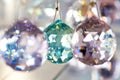 Faceted crystal ball decorations Royalty Free Stock Photo