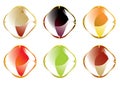 Faceted gemstones with gold fastener