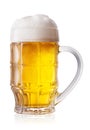 Faceted light beer mug Royalty Free Stock Photo