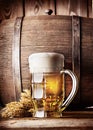 Faceted mug of light beer Royalty Free Stock Photo