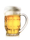 Faceted mug of light beer with foam Royalty Free Stock Photo