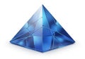 Geometric blue crystal pyramid on a white background Royalty Free Stock Photo