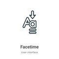 Facetime outline vector icon. Thin line black facetime icon, flat vector simple element illustration from editable user interface