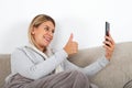 Facetime - thumbs up Royalty Free Stock Photo