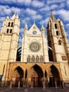 Fachada Occidental de la Catedral de LeÃÂ³n Royalty Free Stock Photo