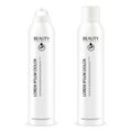 Aerosol spray metal bottle with lid. Deodorant antiperspirant or cosmetic hairspray can template.