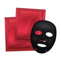 Facial Black Mask. Cosmetics Pack. Vector package design for face mask on white background Royalty Free Stock Photo