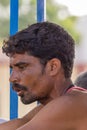 Facial closeup of complainer in dispute Siddanakolla Karnataka India