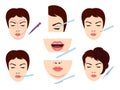 Facial cosmetic surgery icons