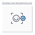Facial emotion recognition line icon