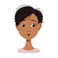 facial expression avatars of African American woman with different emotions Royalty Free Stock Photo