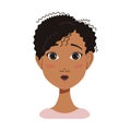 facial expression avatars of African American woman with different emotions Royalty Free Stock Photo