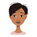 facial expression avatars of African American woman with different emotions Royalty Free Stock Photo