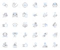 Facial expression line icons collection. Smile, Frown, Grimace, Sneer, Pout, Eyebrows, Wince vector and linear