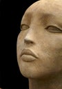 Facial features of clay figurine