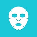 Facial mask flat icon design. Face health care beauty. Cosmetic spa product for clean skin