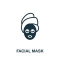 Facial Mask icon. Monochrome simple element from sauna collection. Creative Facial Mask icon for web design, templates Royalty Free Stock Photo