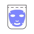 Facial mask sheet icon vector. Cleaning, whiting face and use cosmetic mask. Info-graphic in outline style illustration isolated