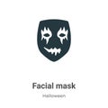 Facial mask vector icon on white background. Flat vector facial mask icon symbol sign from modern halloween collection for mobile Royalty Free Stock Photo