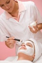 Facial mask - woman at beauty salon Royalty Free Stock Photo