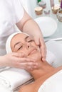 Facial massage in dayspa Royalty Free Stock Photo