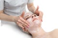 Facial massage with scrub mask Royalty Free Stock Photo