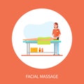 Facial Medical Massage Session Cartoon Banner
