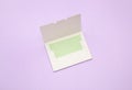 Facial oil blotting tissues on violet background, top view. Mattifying wipes Royalty Free Stock Photo