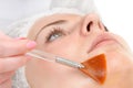 Facial peeling mask applying Royalty Free Stock Photo