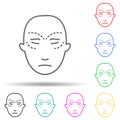 Facial plastic surgery multi color set icon. Simple thin line, outline vector of medical icons for ui and ux, website or mobile