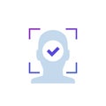 facial recognition or biometric face scan icon Royalty Free Stock Photo