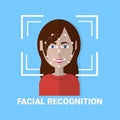 Facial Recognition Biometrics Scanning Of Female Face Icon Royalty Free Stock Photo