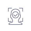 facial recognition icon, a biometric face scanning Royalty Free Stock Photo
