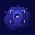 facial recognition icon, biometric face scanning Royalty Free Stock Photo