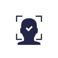 facial recognition icon, biometric face scanning