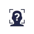 facial recognition icon, face scan, unknown user