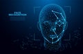 Facial Recognition System concept. Face Recognition. 3D scanning. Face ID. vector wireframe concept. biometric scanning Royalty Free Stock Photo