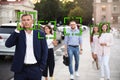 Facial recognition system identifying people Royalty Free Stock Photo