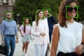 Facial recognition system identifying people Royalty Free Stock Photo