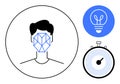 Facial Recognition with Tech Innovations Highlighting AI, Ideas, and Quick Processing Royalty Free Stock Photo