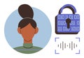 Facial Recognition and Voice Authentication for Secure Biometric Access Royalty Free Stock Photo