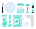 Facial skin care products. Vector illustration.