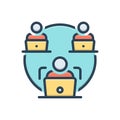 Color illustration icon for Facilitate, make easy and business