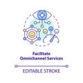 Facilitate omnichannel services concept icon